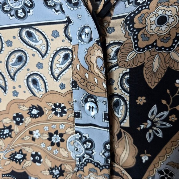 Vintage Y2K Alfred Dunner Boho Popover Blouse Smocked Waist Size 10 Petite - Picture 5 of 9